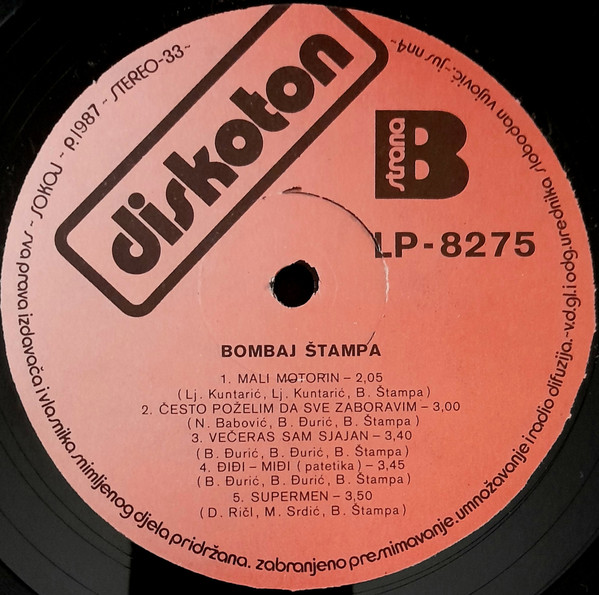 Bombaj Å tampa - Bombaj Å tampa (LP, Album)