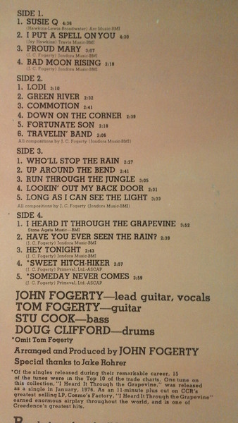 Creedence Clearwater Revival Featuring John Fogerty - Chronicle (The 20 Greatest Hits) (2xLP, Comp, Gat)