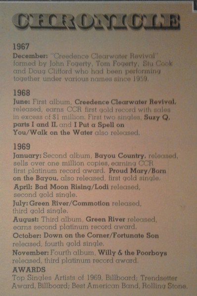 Creedence Clearwater Revival Featuring John Fogerty - Chronicle (The 20 Greatest Hits) (2xLP, Comp, Gat)