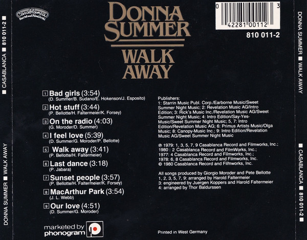 Donna Summer - Walk Away - Collector's Edition (The Best Of 1977-1980) (CD, Comp, RE)