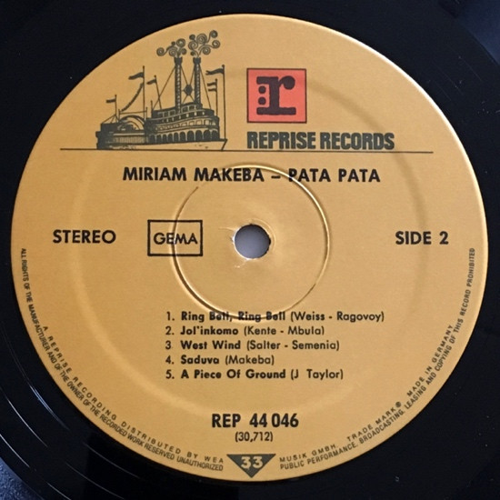 Miriam Makeba - Pata Pata (LP, Album, RE)