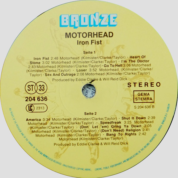 Motörhead - Iron Fist (LP, Album, Gre)