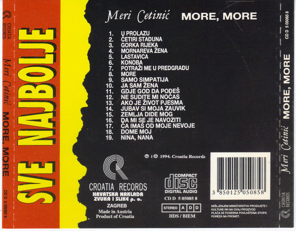Meri Cetinić - Sve Najbolje - More, More (CD, Comp)