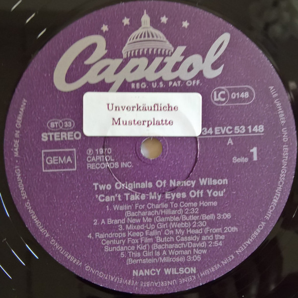 Nancy Wilson - Can't Take My Eyes Off You / But Beautiful (2 Originals Of Nancy Wilson) (2xLP, Comp)