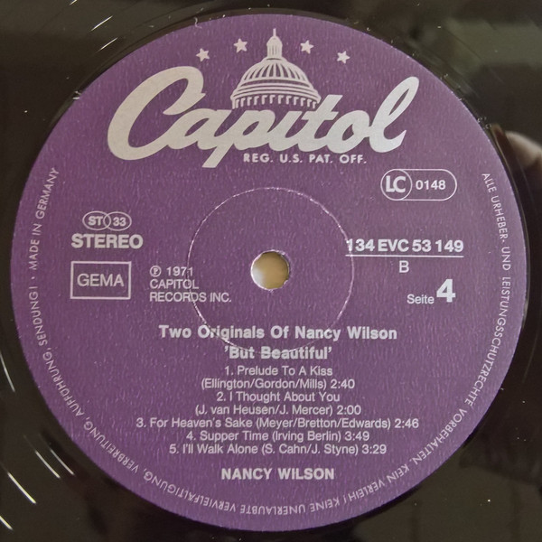 Nancy Wilson - Can't Take My Eyes Off You / But Beautiful (2 Originals Of Nancy Wilson) (2xLP, Comp)