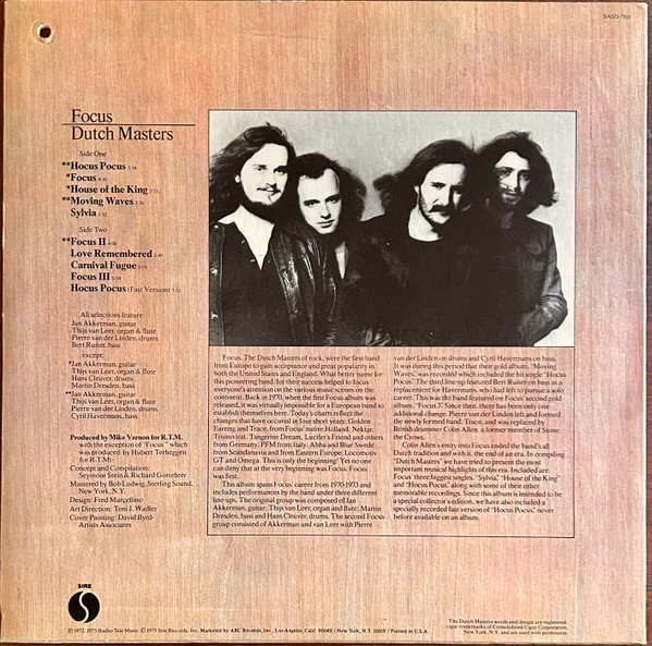 Focus (2) - Dutch Masters (LP, Comp, Ter)
