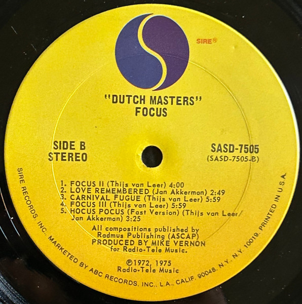 Focus (2) - Dutch Masters (LP, Comp, Ter)
