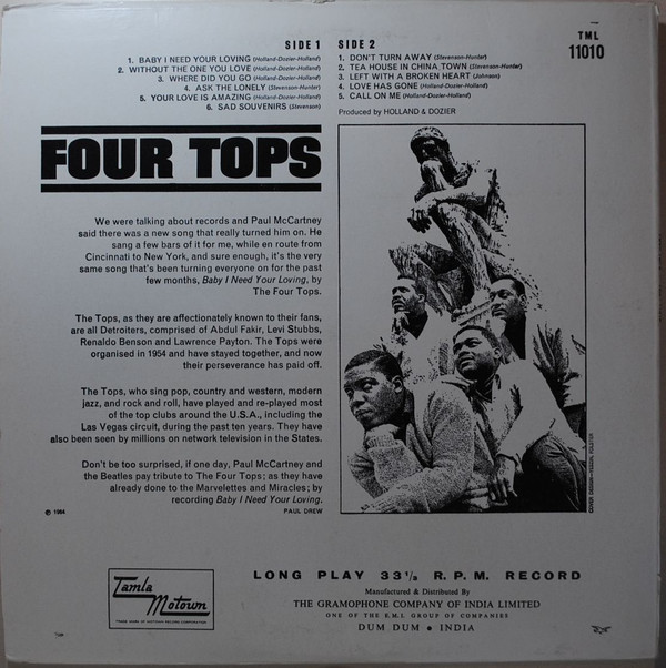Four Tops - Four Tops (LP, Album, Mono)