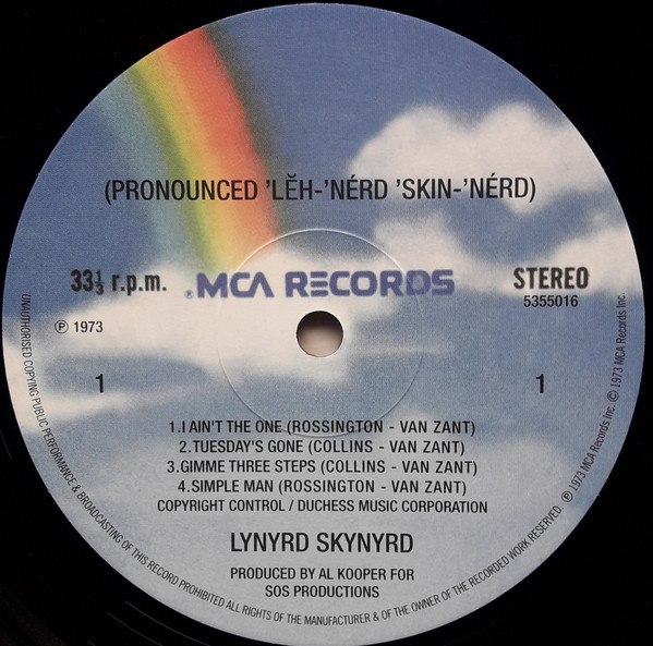 Lynyrd Skynyrd - (Pronounced 'LÄ•h-'nÃ©rd 'Skin-'nÃ©rd) (LP, Album, RE, 180)