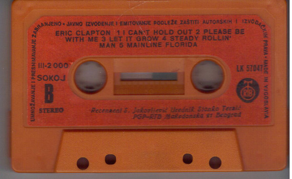 Eric Clapton - Eric Clapton (Cass, Album, RE)