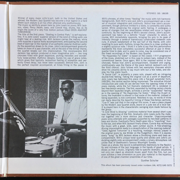The Modern Jazz Quartet - On Tour (LP, Album, RE, Bla)