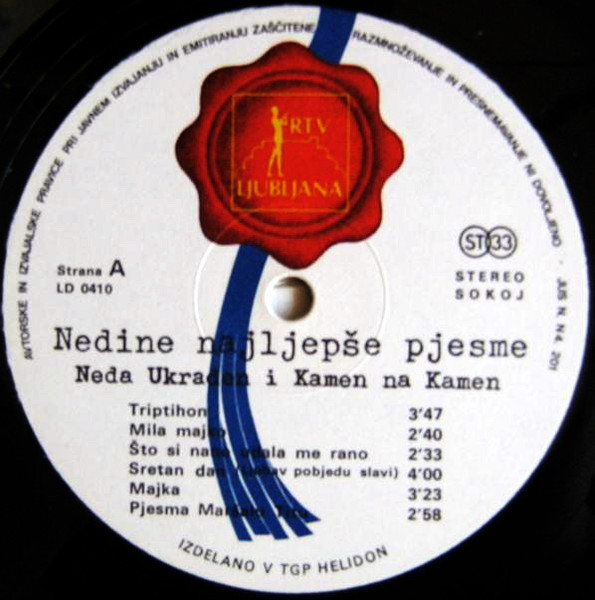 Neda Ukraden I Kamen Na Kamen - Nedine Najljepše Pjesme (LP, Comp)