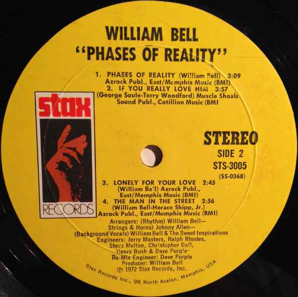 William Bell - Phases Of Reality (LP, Album, Mon)