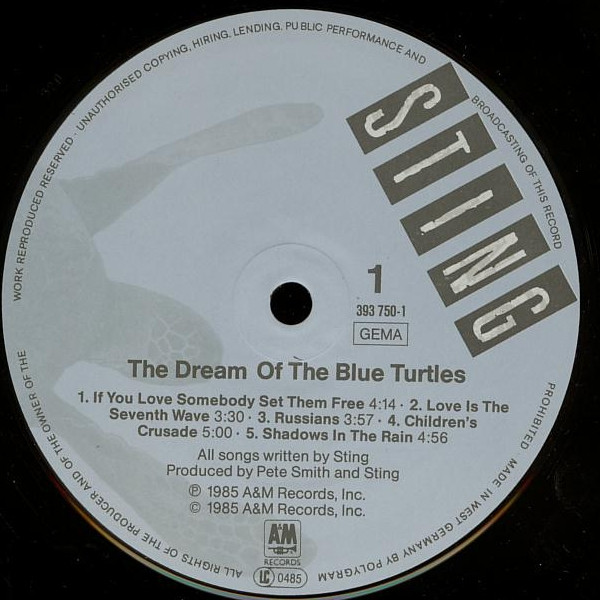 Sting - The Dream Of The Blue Turtles (LP, Album)