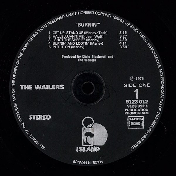 The Wailers - Burnin' (LP, Album, RE, Gat)