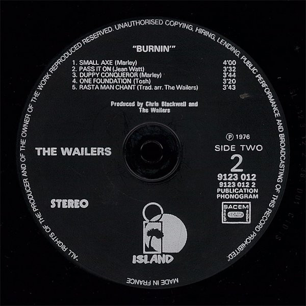 The Wailers - Burnin' (LP, Album, RE, Gat)