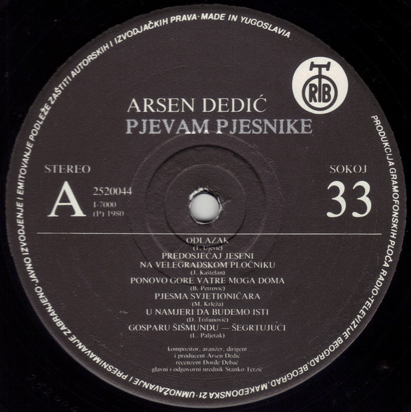 Arsen Dedić - Pjevam Pjesnike (LP, Album)