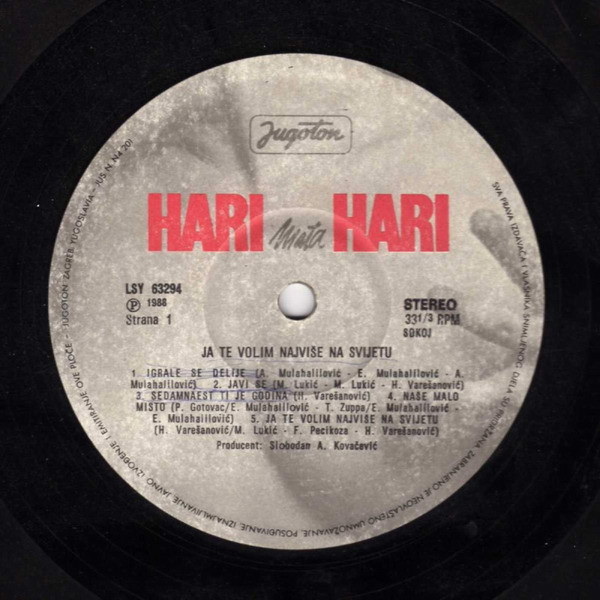 Hari Mata Hari - Ja Te Volim Najviše Na Svijetu (LP, Album)