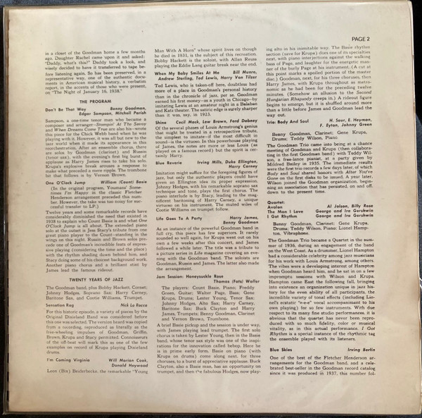 Benny Goodman - The Famous 1938 Carnegie Hall Jazz Concert (2xLP, Album, Gat)