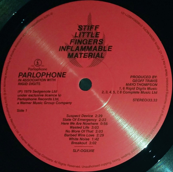 Stiff Little Fingers - Inflammable Material (LP, Album, RE)
