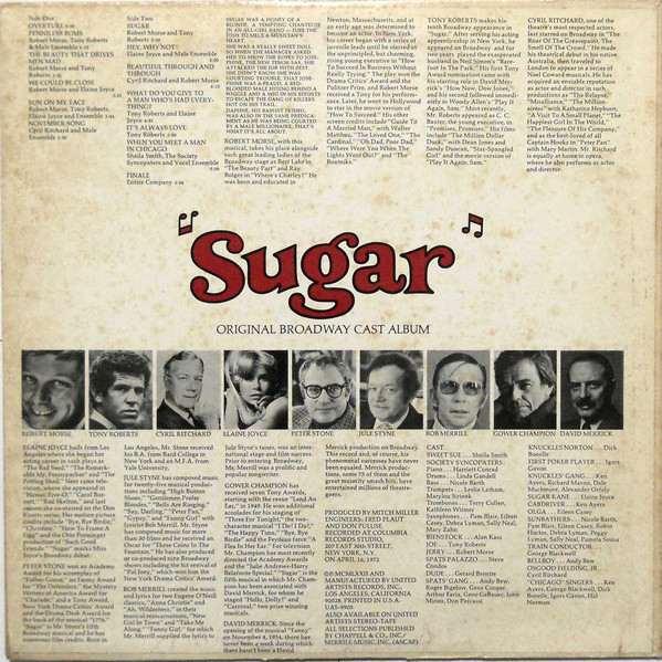 Robert Morse, Tony Roberts (9), Cyril Ritchard - Sugar (Original Broadway Cast Album) (LP, Album)