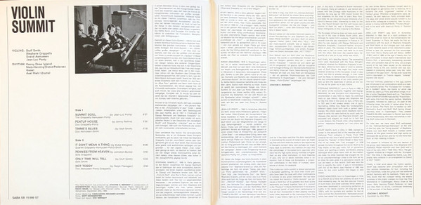 Stuff Smith / Stephane Grappelly* / Svend Asmussen / Jean-Luc Ponty - Violin-Summit (LP, Album)