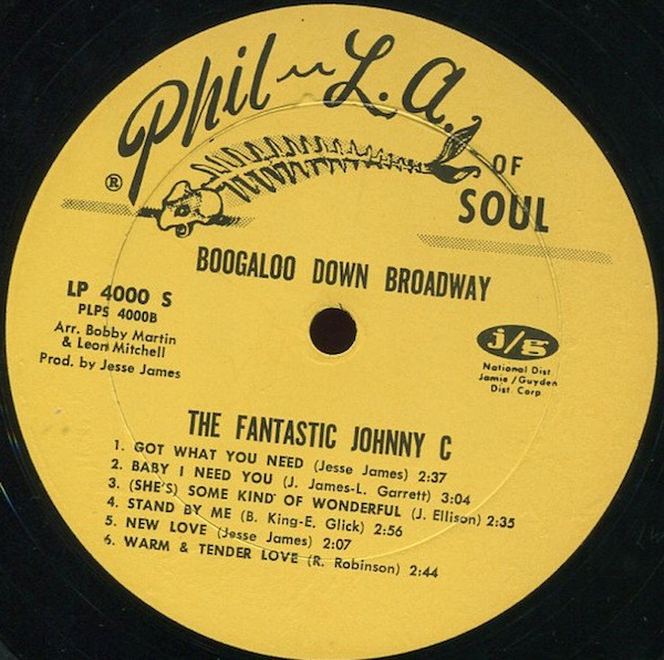 The Fantastic Johnny C - Boogaloo Down Broadway (LP, Album)