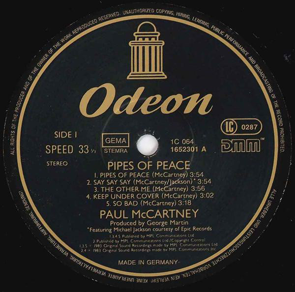 Paul McCartney - Pipes Of Peace (LP, Album, Gat)