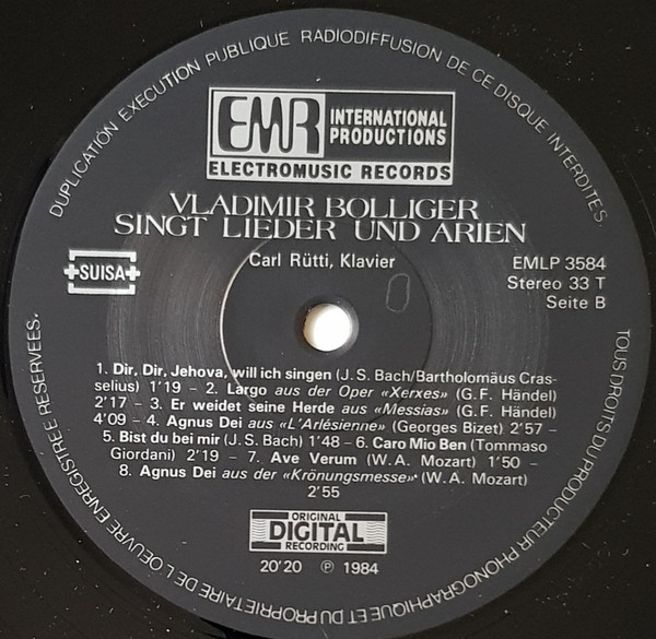 Vladimir Bolliger - Vladimir Bolliger Singt Lieder Und Arien (LP)