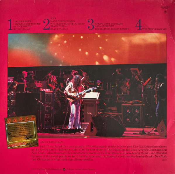 Zappa* - Zappa In New York (2xLP, Album)