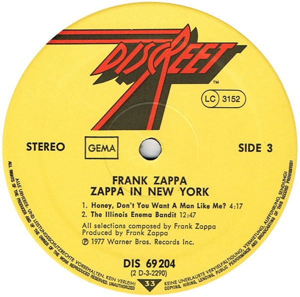 Zappa* - Zappa In New York (2xLP, Album)