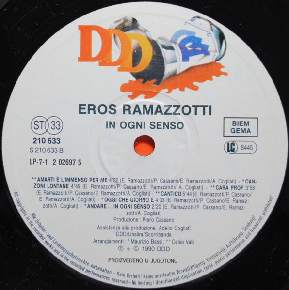 Eros Ramazzotti - In Ogni Senso (LP, Album)