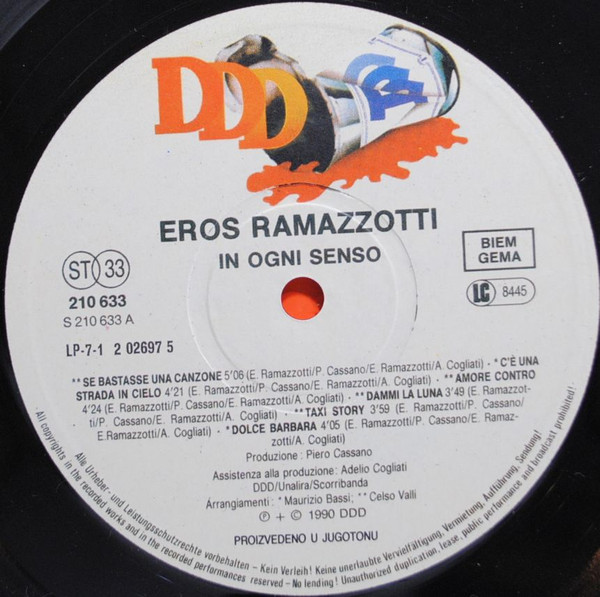 Eros Ramazzotti - In Ogni Senso (LP, Album)