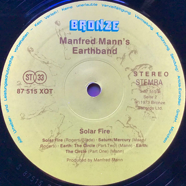 Manfred Mann's Earthband* - Solar Fire (LP, Album, Gat)