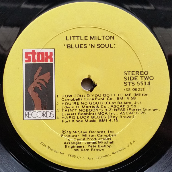 Little Milton - Blues'N Soul (LP, Album, Son)