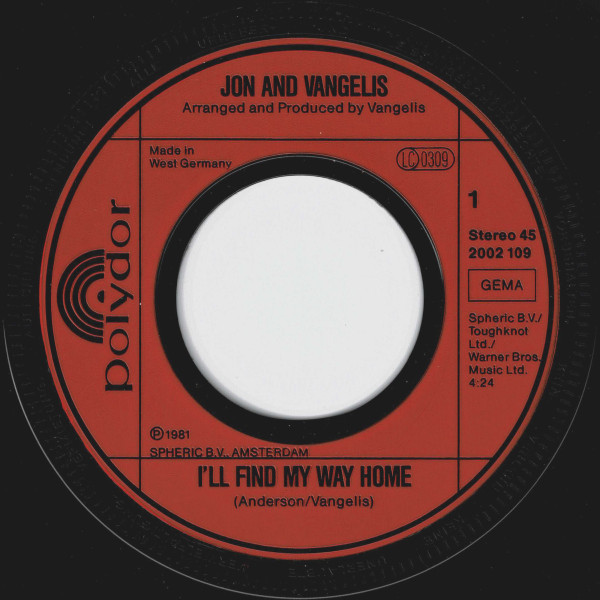 Jon And Vangelis* - I'll Find My Way Home (7