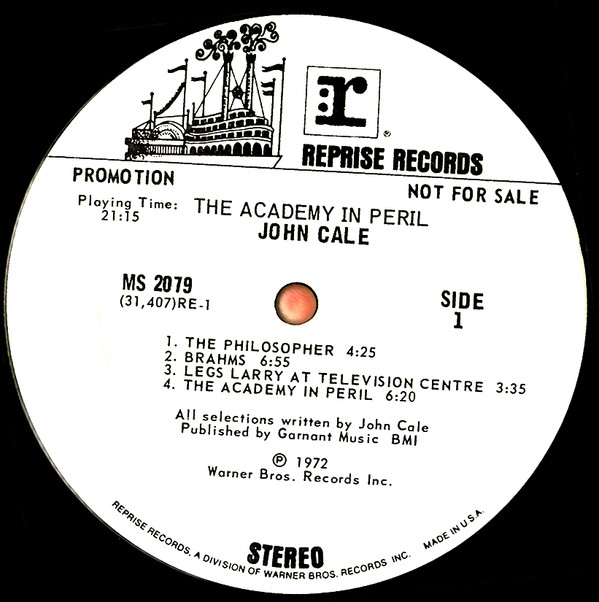 John Cale - The Academy In Peril (LP, Album, Promo, Gat)