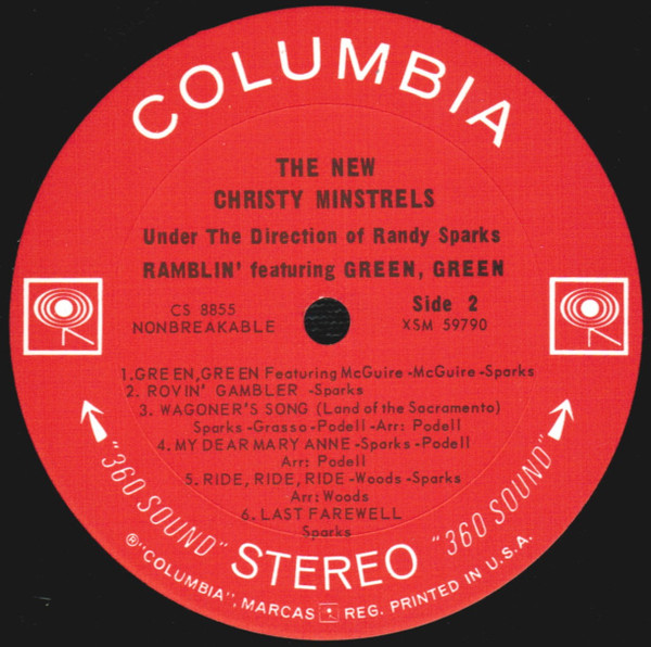 The New Christy Minstrels Under The Direction Of Randy Sparks - Ramblin' (Featuring Green, Green) (LP, Album, RE, San)