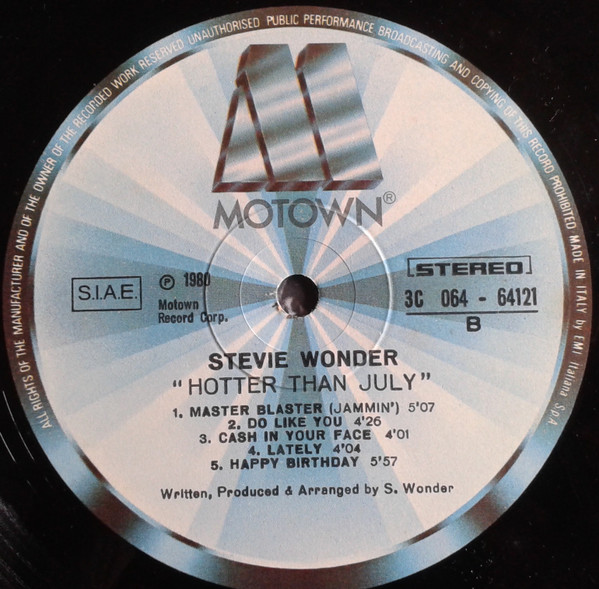 Stevie Wonder - Hotter Than July (LP, Album, Gat)