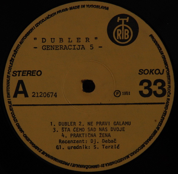 Generacija 5 - Dubler (LP, Album)