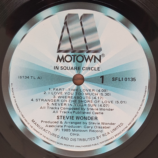 Stevie Wonder - In Square Circle (LP, Album, Gat)