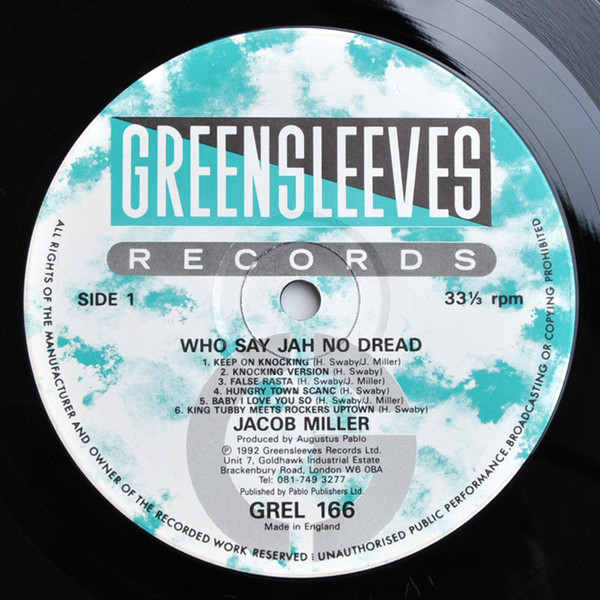 Jacob Miller - Who Say Jah No Dread (The Classic Augustus Pablo Sessions 1974-75)  (LP, Comp)