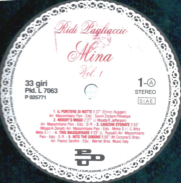 Mina (3) - Ridi Pagliaccio (2xLP, Album, Gat)