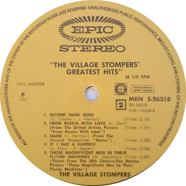 The Village Stompers - Greatest Hits (LP, Comp)