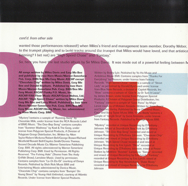Miles Davis - Doo-Bop (CD, Album)