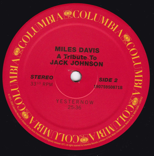Miles Davis - A Tribute To Jack Johnson (LP, Album, RE)
