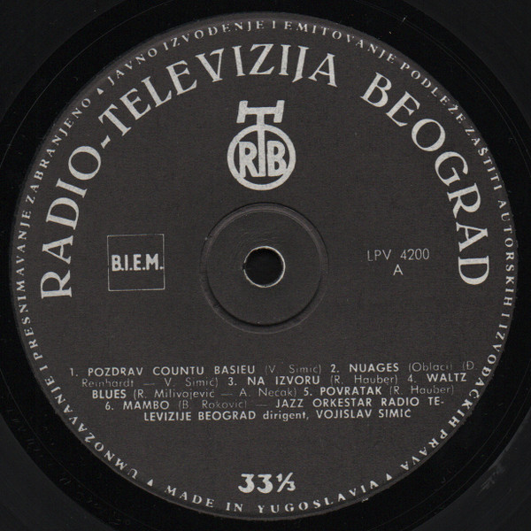 Jazz Orkestar Radio-Televizije Beograd - Jazz Orkestar Radio-Televizije Beograd  (LP, Album, Mono)