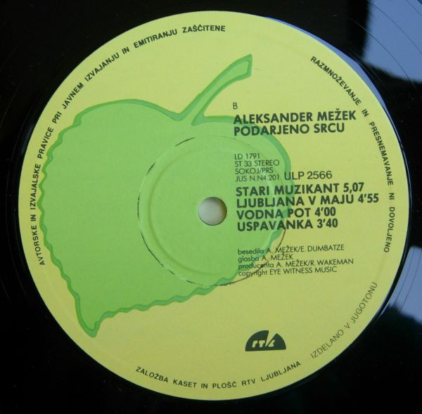 Aleksander Mežek - Podarjeno Srcu (LP, Album)