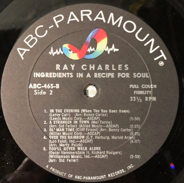 Ray Charles - Ingredients In A Recipe For Soul (LP, Album, Mono, Bel)