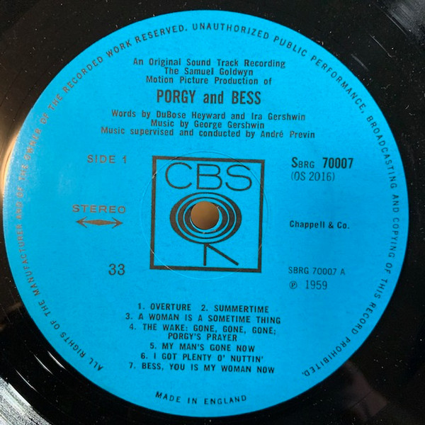 George Gershwin - The Samuel Goldwyn Motion Picture Production Of Porgy And Bess (LP)